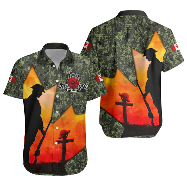 Canada Short Sleeve Shirt Remembrance Day Honoring The Brave