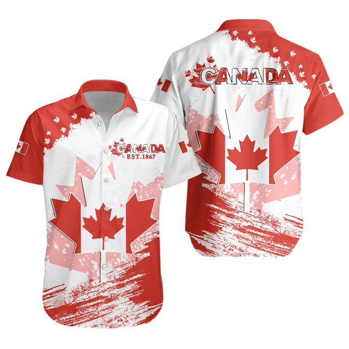 Canada Short Sleeve Shirt Maple Born Canada Made