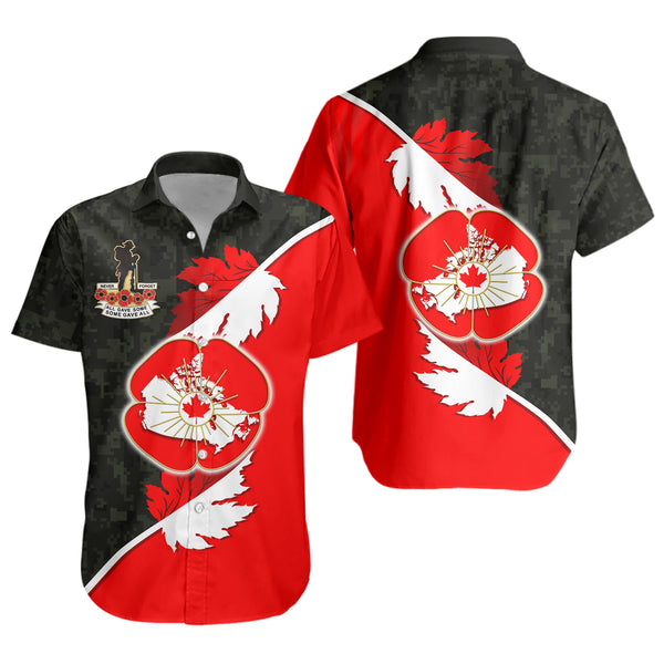Canada Short Sleeve Shirt Never Forgotten Remembrance Day Edition