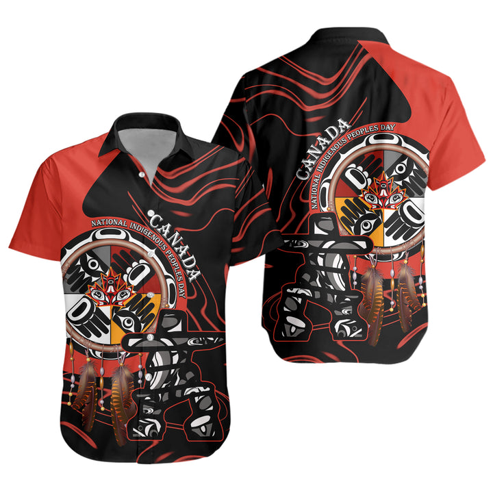 Canada Short Sleeve Shirt Indigenous Peoples Day With Dreamcatche