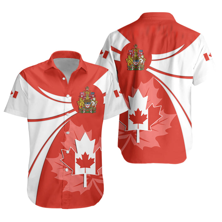 Canada Short Sleeve Shirt Canada Maple Wave Design