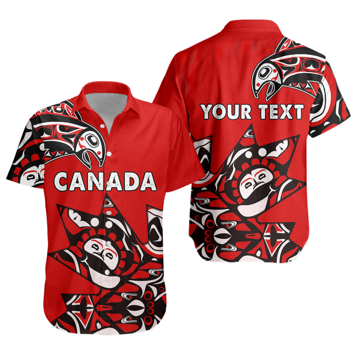 Canada Short Sleeve Shirt Canada Maple Leafs Haida Spirit Pattern