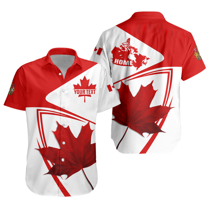Canada Short Sleeve Shirt Custom Canada Maple Leaf Red And White