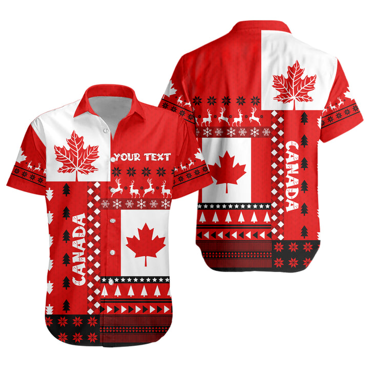 Canada Short Sleeve Shirt Nordic Maple Christmas Spirit