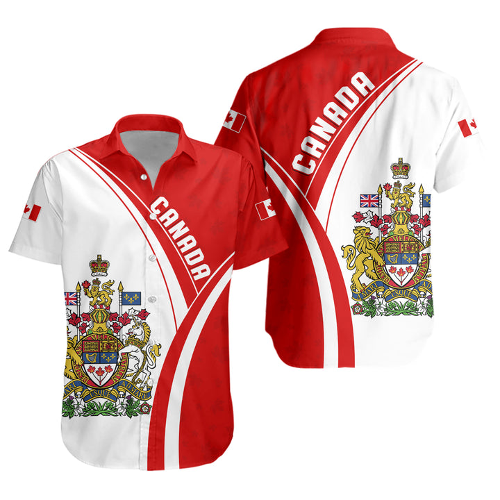 Canada Short Sleeve Shirt Canada Red Maple Leafs Pattern Spirit
