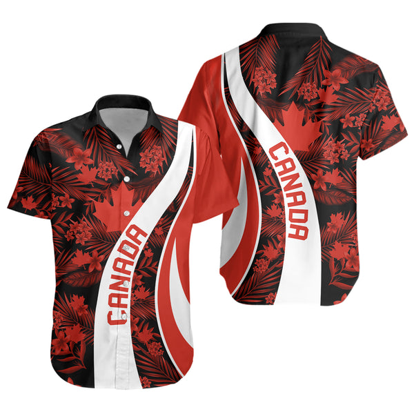 Canada Short Sleeve Shirt Canada Vintage Tropical Summer Style