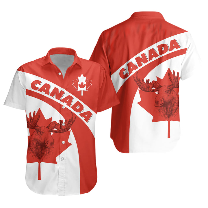 Canada Short Sleeve Shirt Red And White Canadian Spirit
