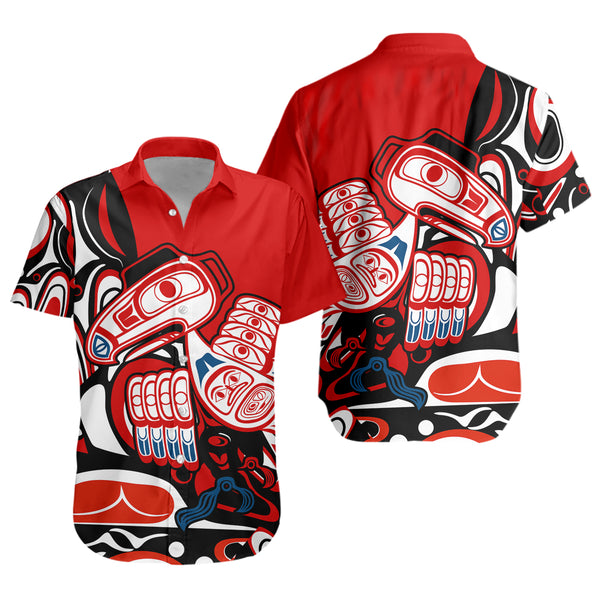 Canada Short Sleeve Shirt Haida Red Totem Legacy