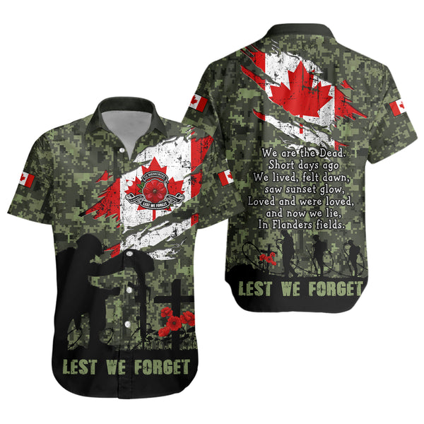 Canada Short Sleeve Shirt Remembrance Day Fallen Soldiers Memorial