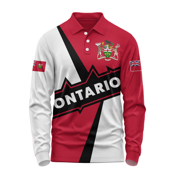 Ontario Long Sleeve Polo Shirt Loyal True North Provincial Style
