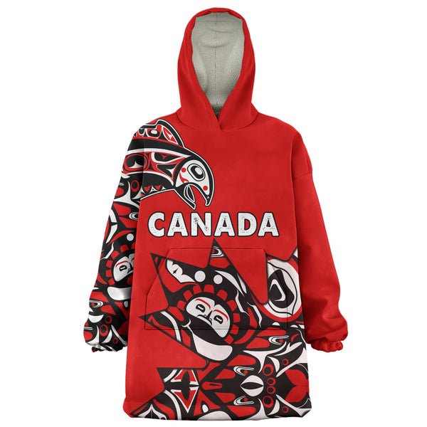 Canada Snug Hoodie Canada Maple Leafs Haida Spirit Pattern