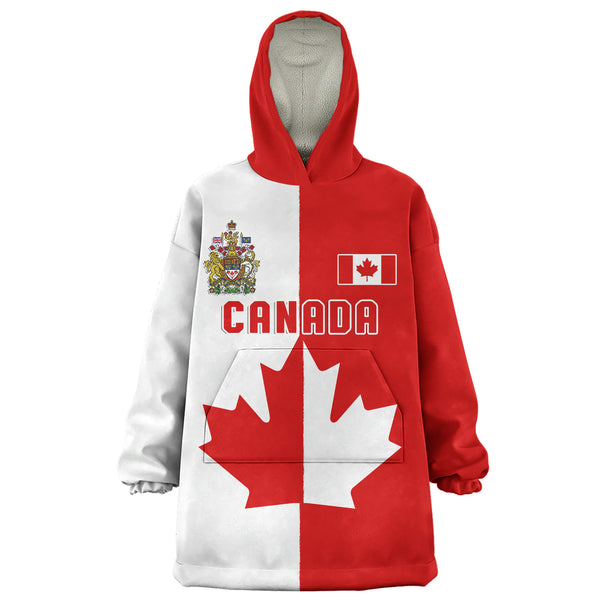 Canada Snug Hoodie Canada Maple Crest Half And Half Style