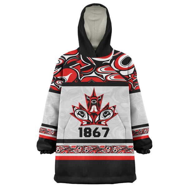 Canada Snug Hoodie Haida Indigenous Maple Legacy 1867