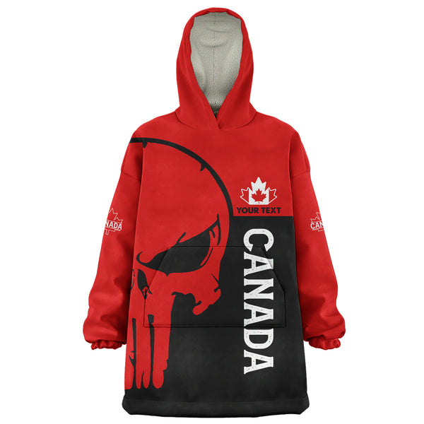 Canada Snug Hoodie Custom Crimson Skull Canada