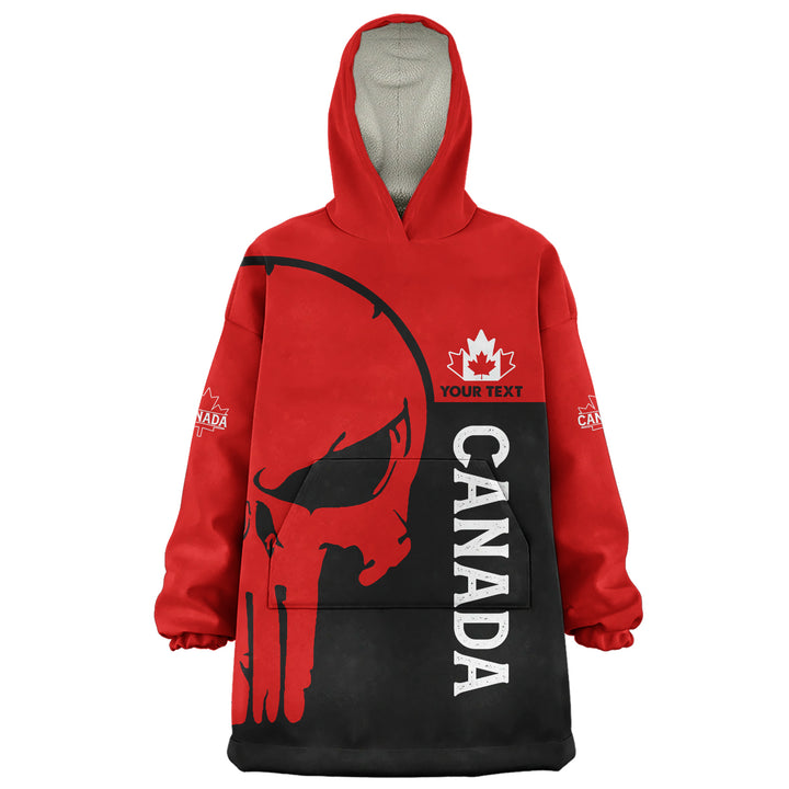 Canada Snug Hoodie Custom Crimson Skull Canada