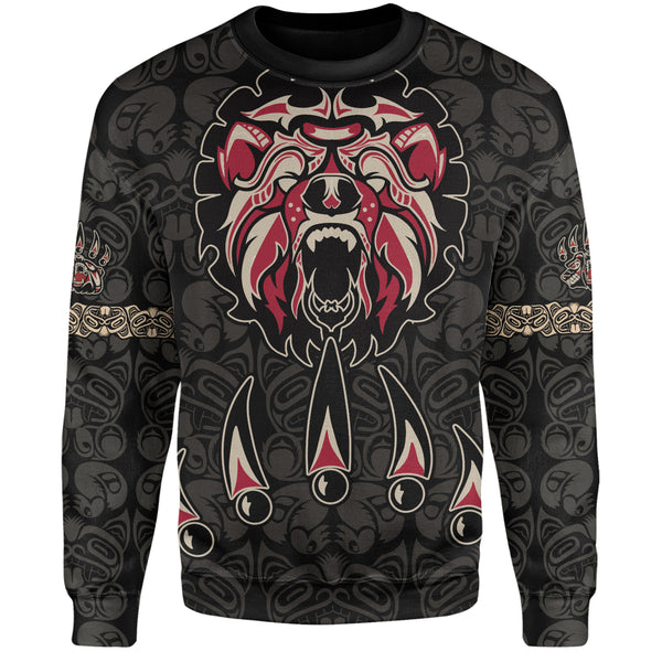 Canada Sweatshirt Haida Tribal Roaring Bear