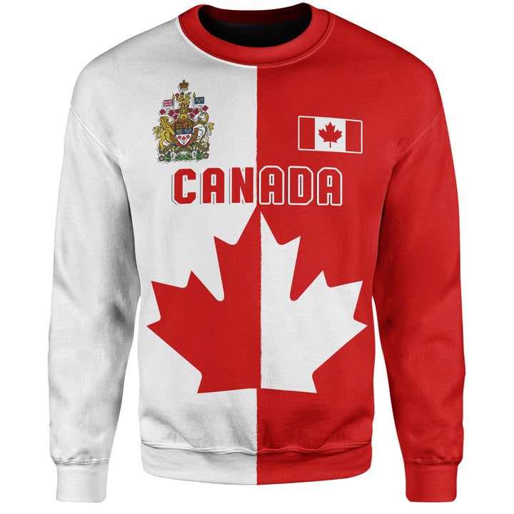Canada Sweatshirt Canada Maple Crest Half And Half Style