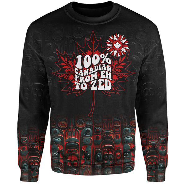 Canada Sweatshirt Canadian From Eh To The Zed Haida Pattern