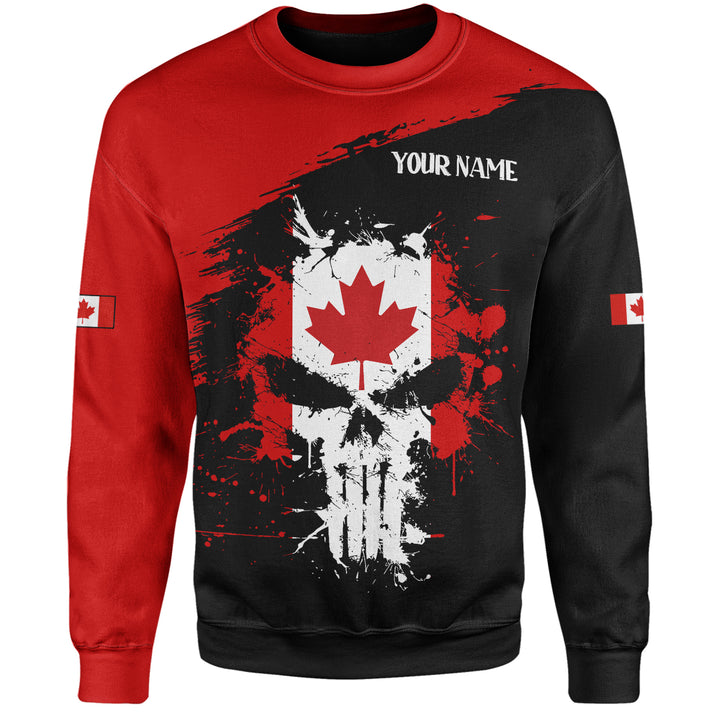 Canada Sweatshirt Red Skull Patriot Canada Edition