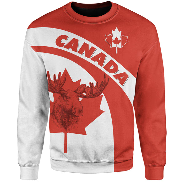 Canada Sweatshirt Red And White Canadian Spirit