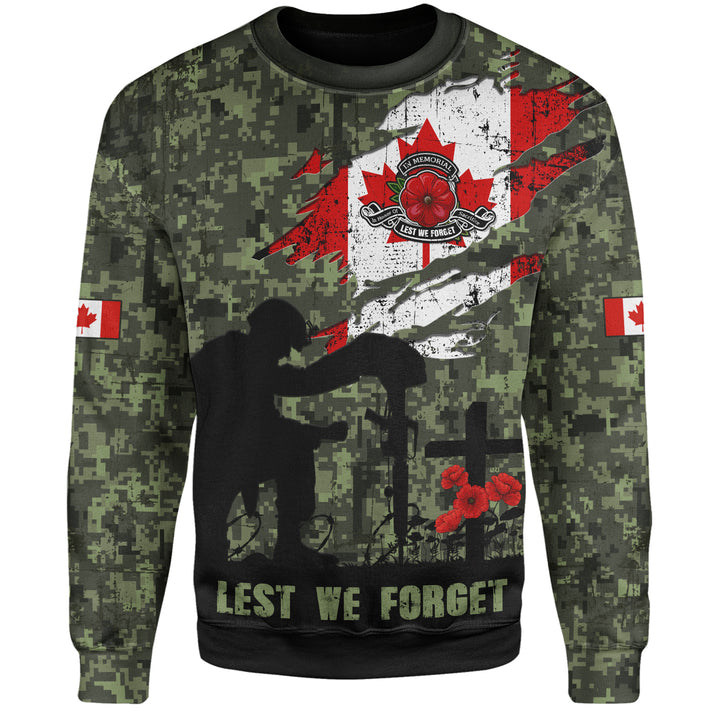 Canada Sweatshirt Remembrance Day Fallen Soldiers Memorial