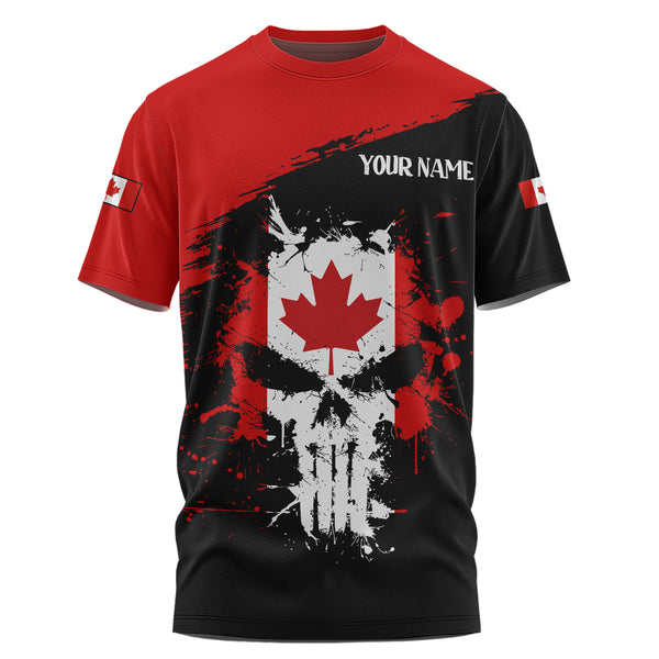 Canada T-Shirt Red Skull Patriot Canada Edition