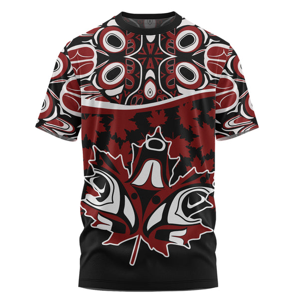 Canada T-Shirt Haida Echo Red Leaf Pride