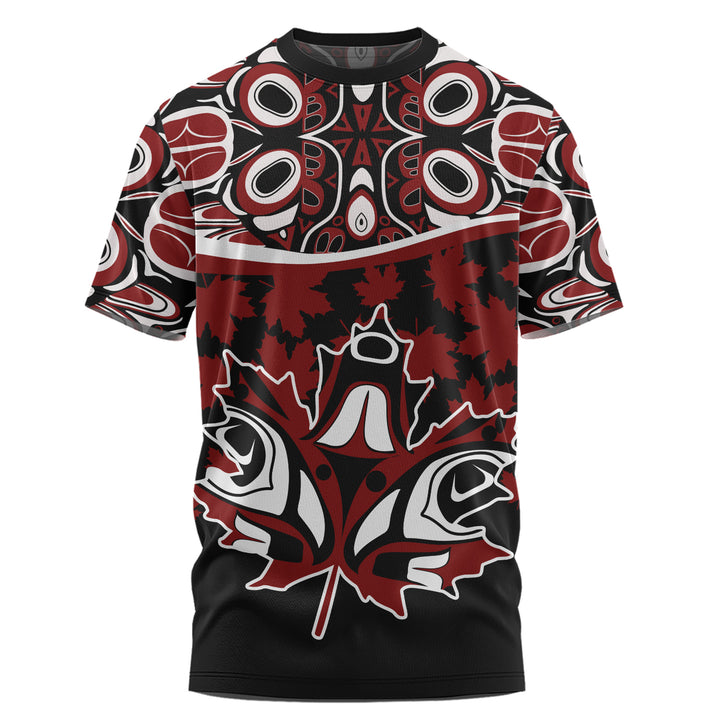 Canada T-Shirt Haida Echo Red Leaf Pride