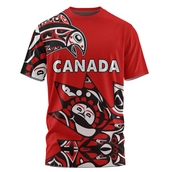 Canada T-Shirt Canada Maple Leafs Haida Spirit Pattern