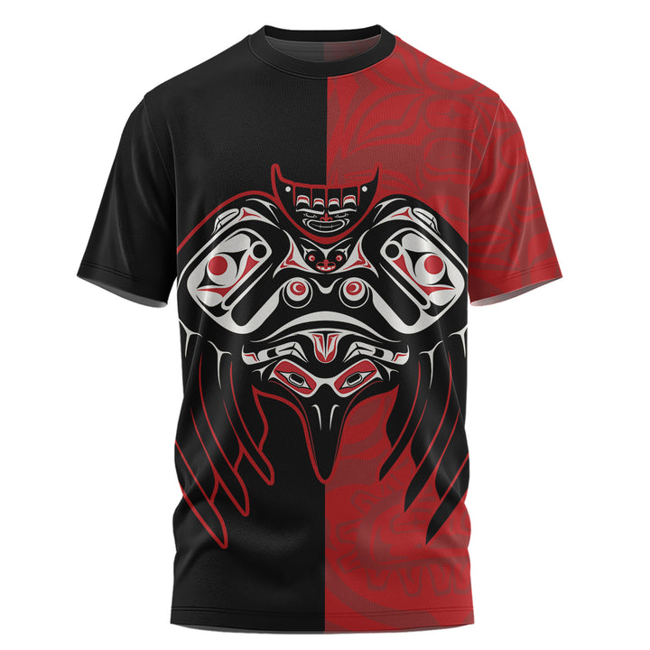 Canada T-Shirt Red And Black Haida Raven Guardian