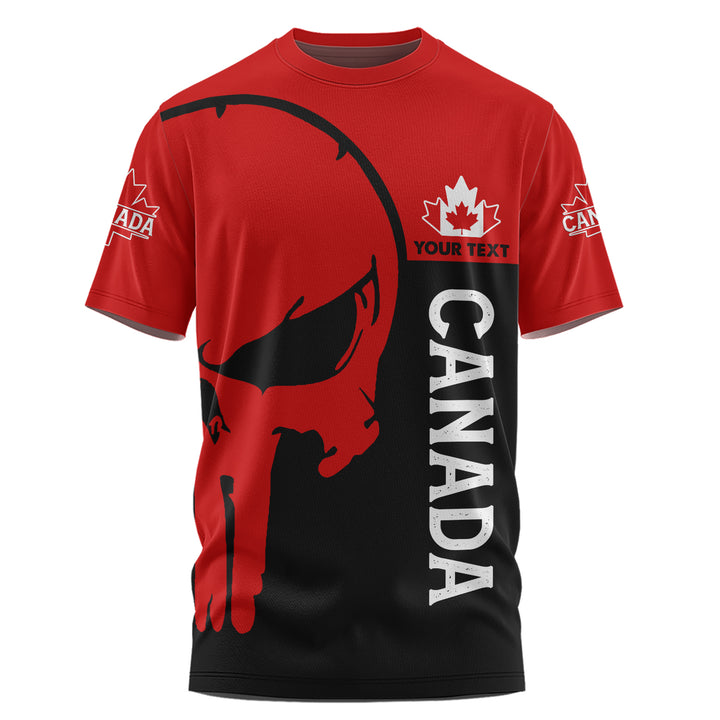 Canada T-Shirt Custom Crimson Skull Canada