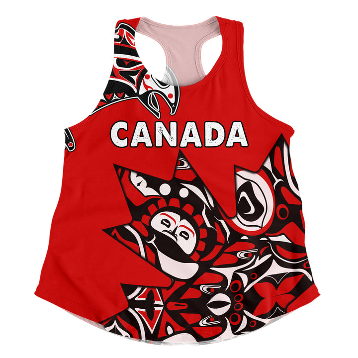 Canada Women Tank Canada Maple Leafs Haida Spirit Pattern