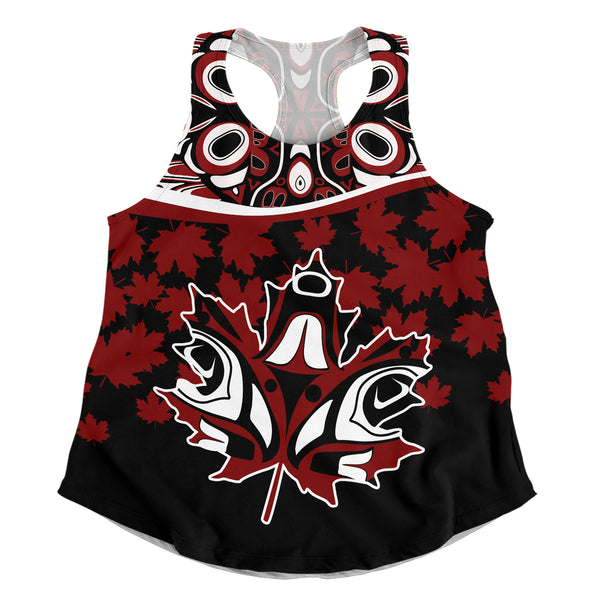 Canada Women Tank Haida Echo Red Leaf Pride