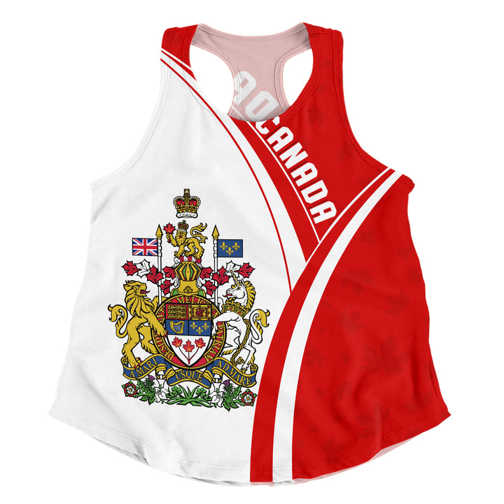 Canada Women Tank Canada Red Maple Leafs Pattern Spirit