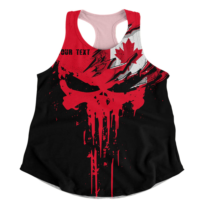 Canada Women Tank Maple Skull Fearless North