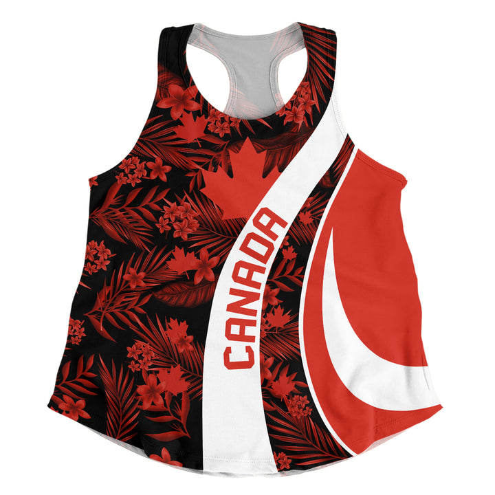 Canada Women Tank Canada Vintage Tropical Summer Style
