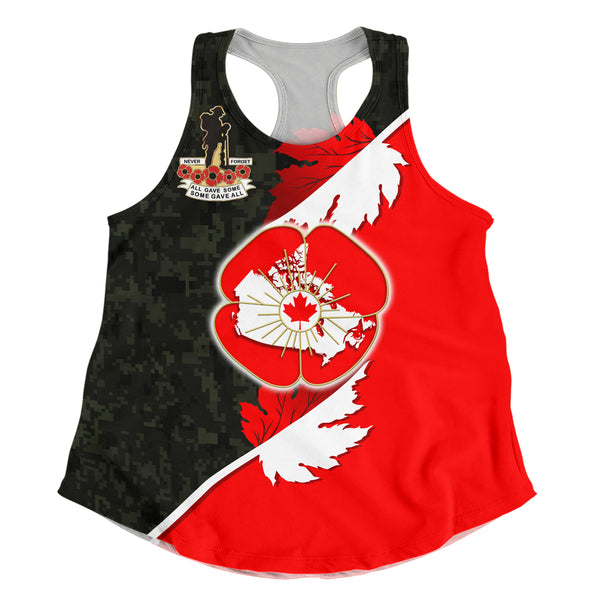 Canada Women Tank Never Forgotten Remembrance Day Edition