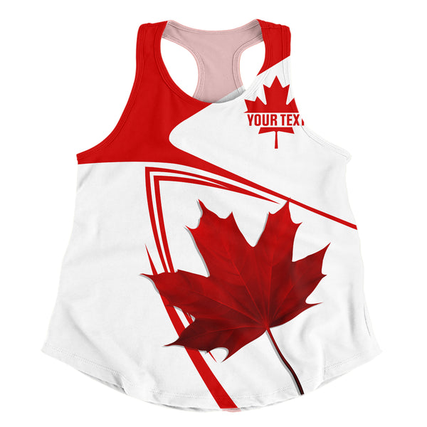 Canada Women Tank Custom Canada Maple Leaf Red And White
