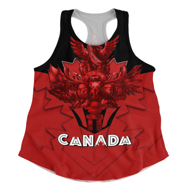 Canada Women Tank Red Sovereign Northern Emblem