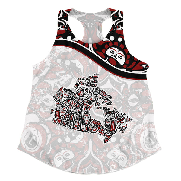 Canada Women Tank The True North Totem Map Haida Edition