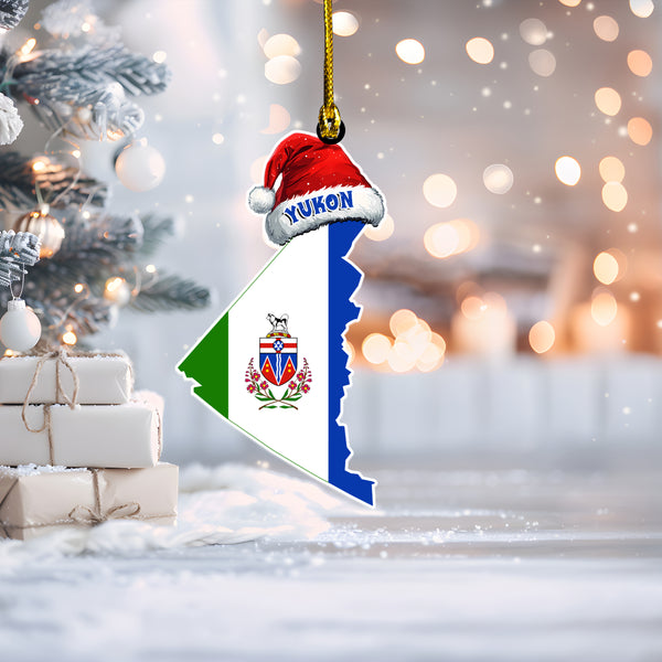 Yukon Wood Acrylic Ornament Canadian Province Flag Christmas Collection