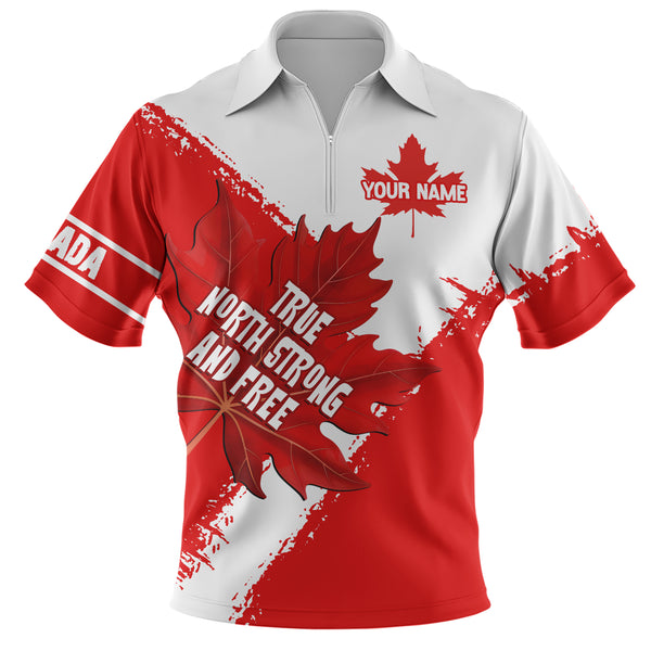 Canada Zip Polo Shirt Maple Strength Strong And Free