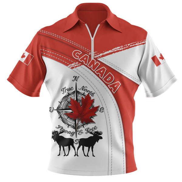 Canada Zip Polo Shirt Canada Northern Glory