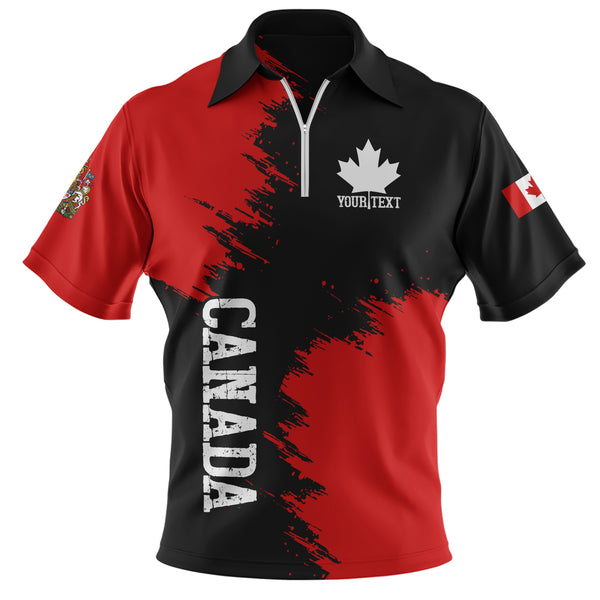 Canada Zip Polo Shirt Canada Maple Clash