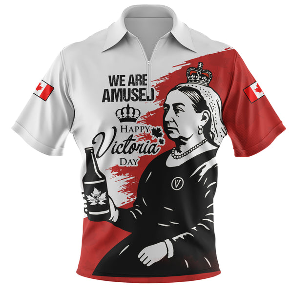 Canada Zip Polo Shirt Drink Up, It���s Victoria Day!