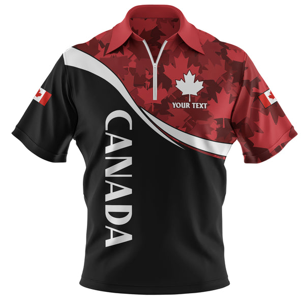 Canada Zip Polo Shirt Maple Leaf Mood Northbound Edition