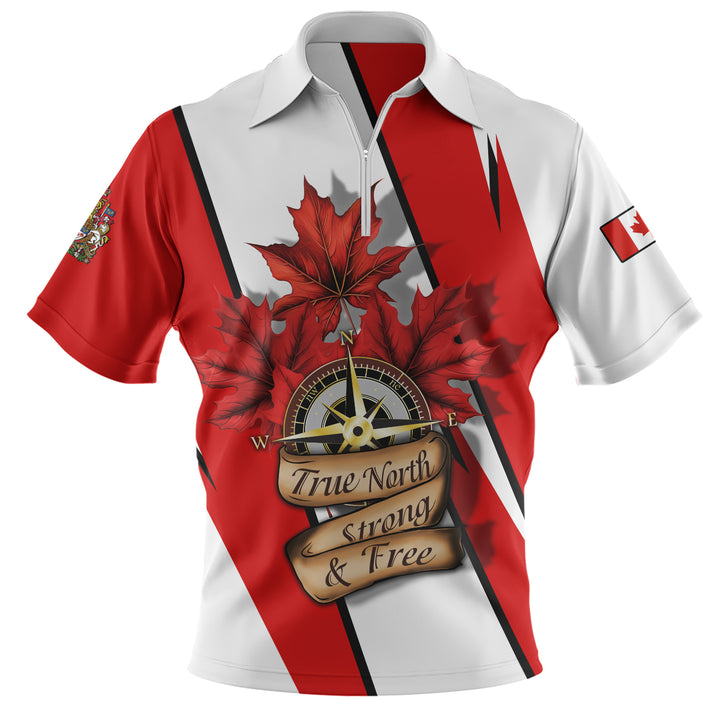 Canada Zip Polo Shirt Canada True North Compass