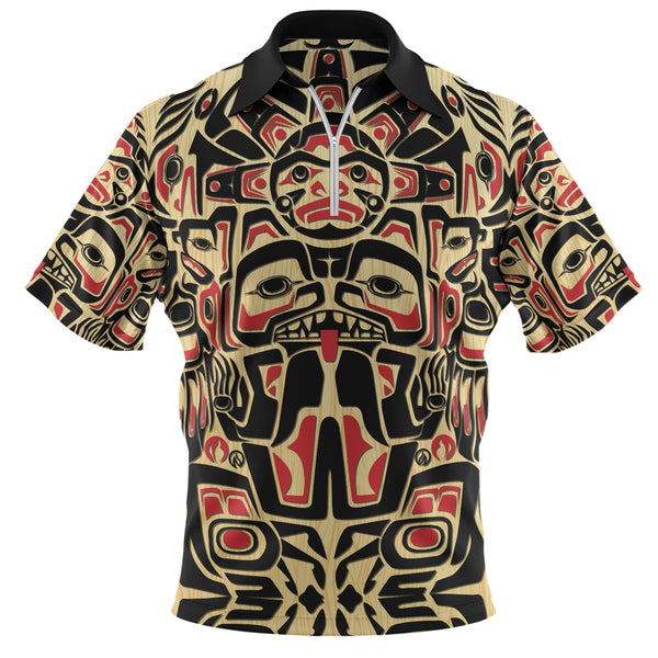 Canada Zip Polo Shirt Haida Echo Voice Of The Old North