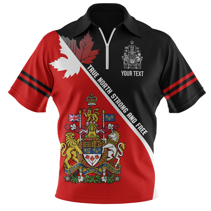 Canada Zip Polo Shirt Custom Proud Canadian Coat