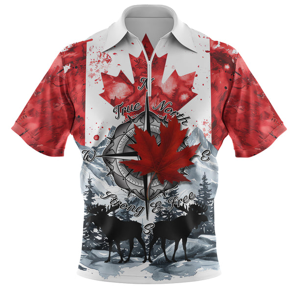 Canada Zip Polo Shirt Canada True North Heritage
